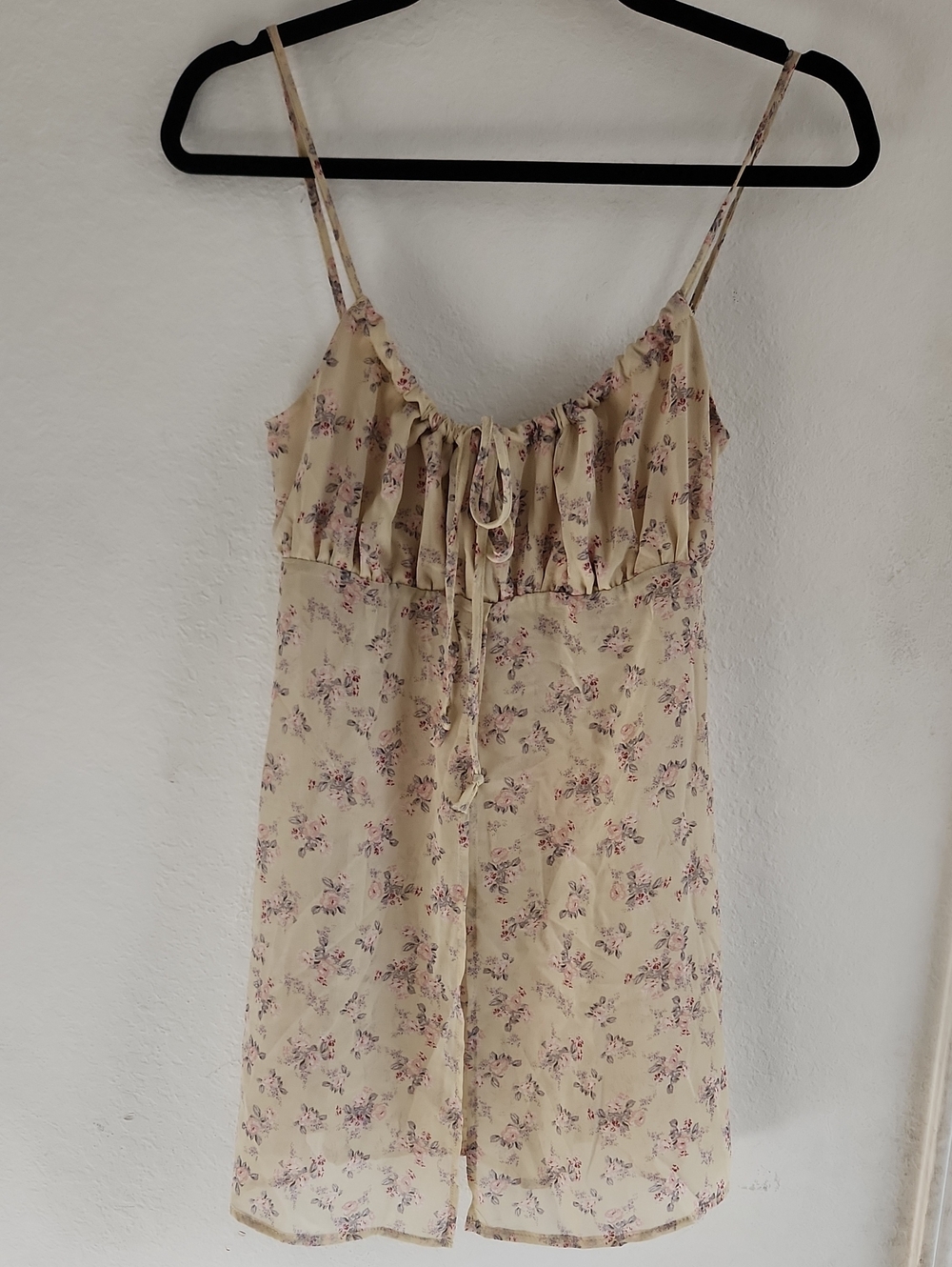 PERSAYA Y2k Floral Spaghetti Strap Cami Mini Dress with Front Split Size S